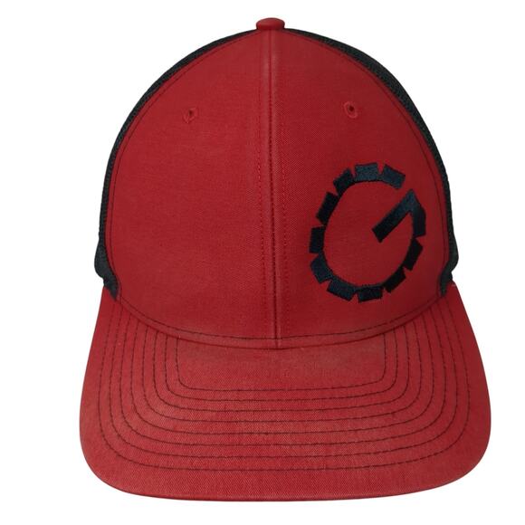 Richardson Snapback Trucker Hat Red One Size Logo Mesh Back Outdoor - Picture 1 of 10